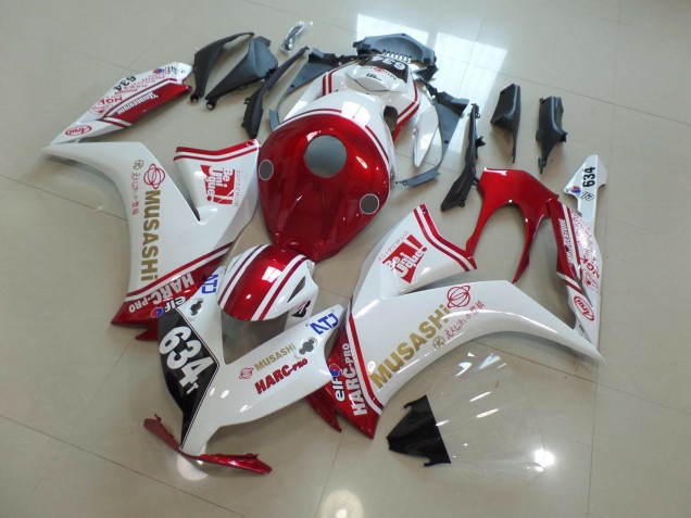 634 Blanc & Rouge 2012-2016 Honda CBR1000RR Carénage Moto 634 Blanc & Rouge 2012-2016 Honda CBR1000RR Carénage Moto
