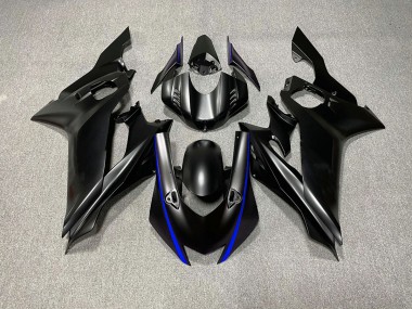 Accents De Noir Mat & De Bleu 2017-2021 Yamaha R6 Carénage Moto
