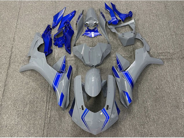 Accents Gris & Bleu Nardo 2015-2019 Yamaha R1 Carénage Moto Accents Gris & Bleu Nardo 2015-2019 Yamaha R1 Carénage Moto