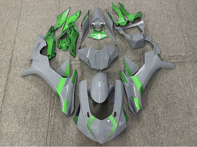 Accents Gris & Verts Nardo 2015-2019 Yamaha R1 Carénage Moto Accents Gris & Verts Nardo 2015-2019 Yamaha R1 Carénage Moto