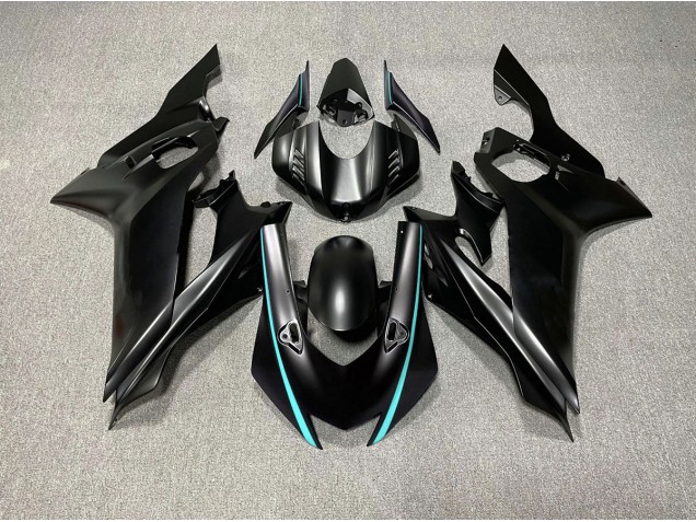 Accents Noir Mat & Bleu Sarcelle 2017-2021 Yamaha R6 Carénage Moto Accents Noir Mat & Bleu Sarcelle 2017-2021 Yamaha R6 Carénage Moto