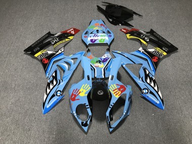 Alien Bleu & Blanc 2009-2014 BMW S1000RR Carénage Moto