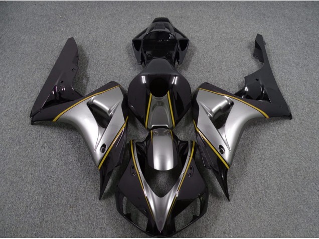 Argent Avec Rayures Jaunes 2006-2007 Honda CBR1000RR Carénage Moto Argent Avec Rayures Jaunes 2006-2007 Honda CBR1000RR Carénage Moto