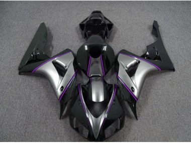 Argent Avec Rayures Violettes Foncées 2006-2007 Honda CBR1000RR Carénage Moto