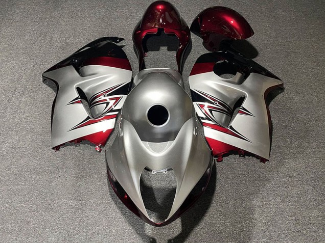 Argent Brillant & Rouge Bonbon 1997-2007 Suzuki GSXR 1300 Carénage Moto Argent Brillant & Rouge Bonbon 1997-2007 Suzuki GSXR 1300 Carénage Moto