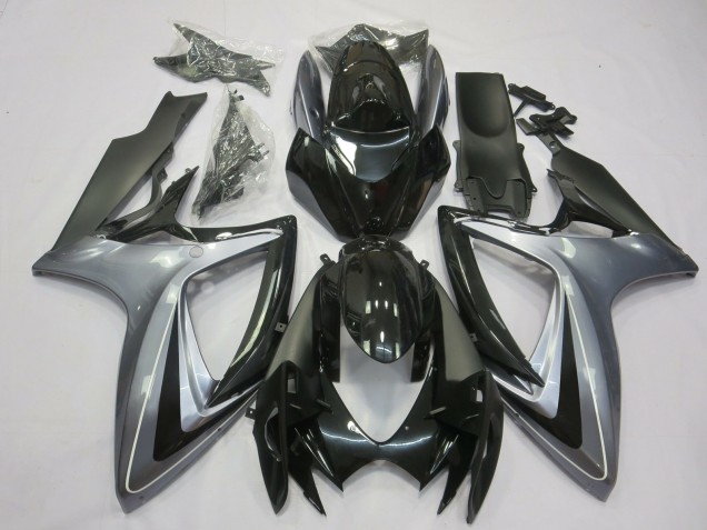 Argent Clair & Noir 2006-2007 Suzuki GSXR 600-750 Carénage Moto Argent Clair & Noir 2006-2007 Suzuki GSXR 600-750 Carénage Moto