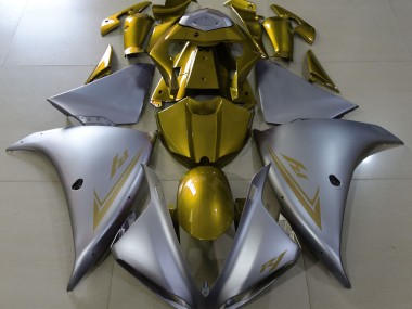 Argent Mat & Or 2009-2011 Yamaha R1 Carénage Moto