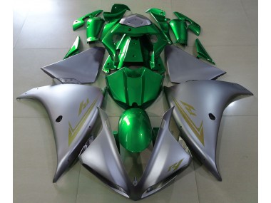 Argent Mat & Vert 2009-2011 Yamaha R1 Carénage Moto