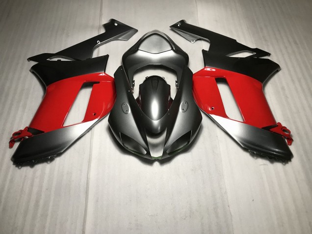Argent Métallisé Avec Rouge 2007-2008 Kawasaki ZX6R Carénage Moto Argent Métallisé Avec Rouge 2007-2008 Kawasaki ZX6R Carénage Moto