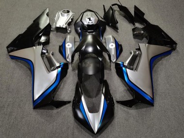 Argent & Noir & Bleu 2017-2023 Honda CBR1000RR Carénage Moto