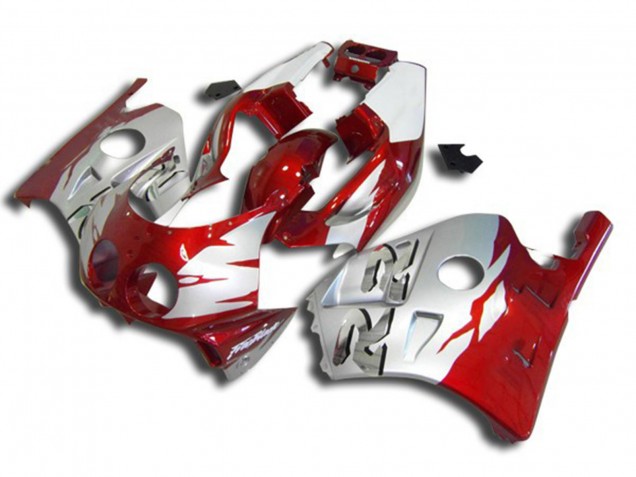 Argent Rouge & Blanc 1990-1998 Honda CBR250RR Carénage Moto Argent Rouge & Blanc 1990-1998 Honda CBR250RR Carénage Moto
