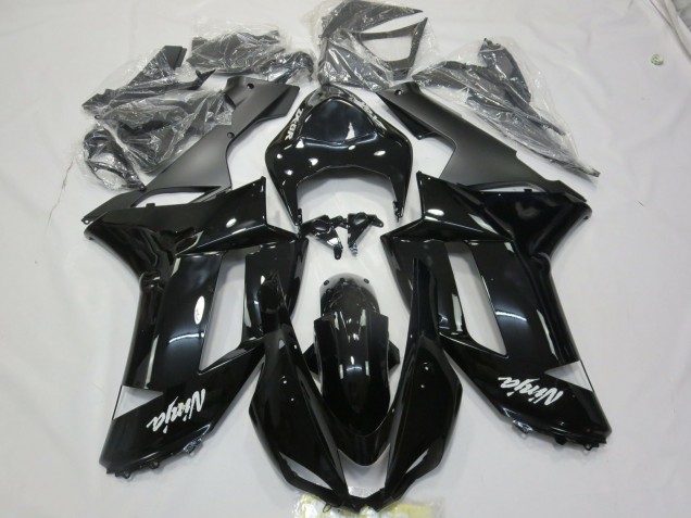 Autocollant Blanc Noir Brillant 2007-2008 Kawasaki ZX6R Carénage Moto Autocollant Blanc Noir Brillant 2007-2008 Kawasaki ZX6R Carénage Moto