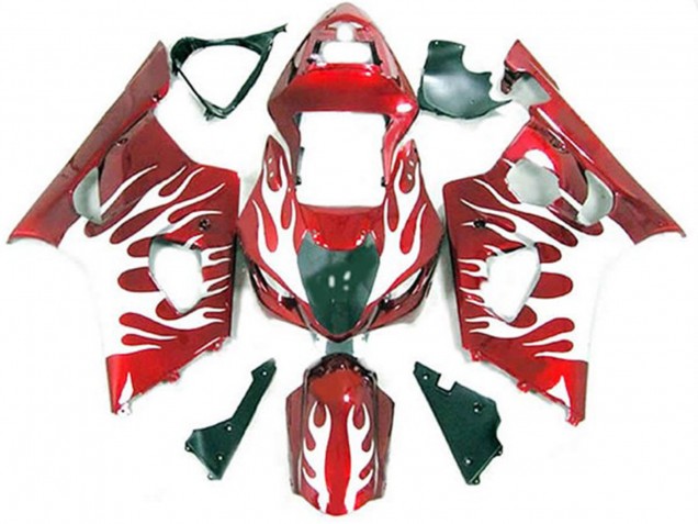 Bianco E Rosso Fiamma 2003-2004 Suzuki GSXR 1000 Carénage Moto Bianco E Rosso Fiamma 2003-2004 Suzuki GSXR 1000 Carénage Moto