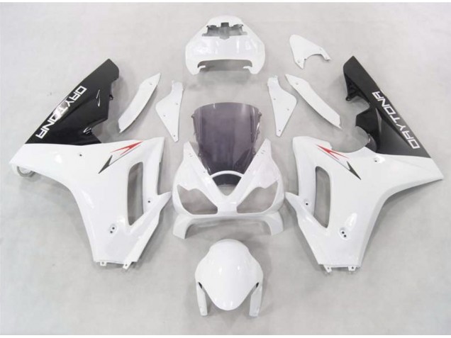 Blanc Avec Bas Noir 2006-2008 Triumph Daytona 675 Carénage Moto