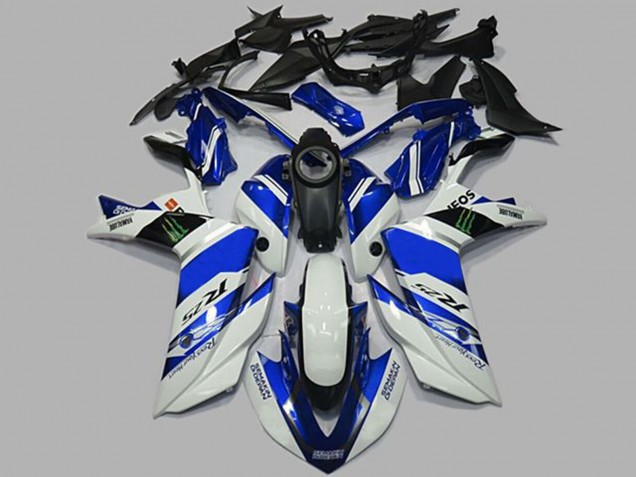 Blanc & Bleu 2015-2018 Yamaha R3 Carénage Moto Blanc & Bleu 2015-2018 Yamaha R3 Carénage Moto