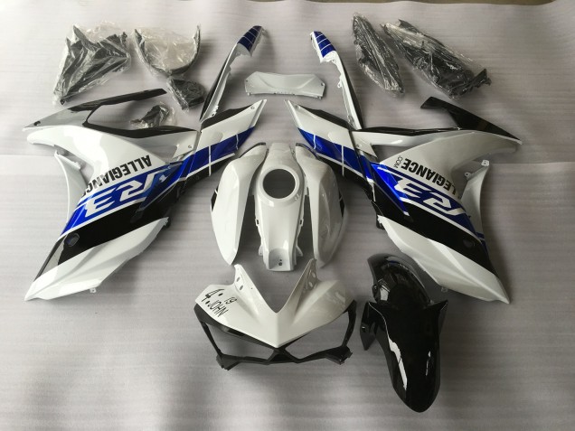 Blanc Bleu & Noir 2015-2018 Yamaha R3 Carénage Moto Blanc Bleu & Noir 2015-2018 Yamaha R3 Carénage Moto
