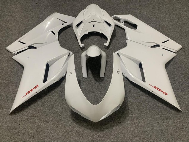 Blanc Brillant 2007-2014 Ducati 848 1098 1198 Carénage Moto Blanc Brillant 2007-2014 Ducati 848 1098 1198 Carénage Moto