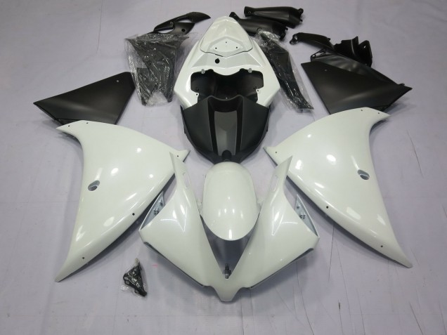 Blanc Brillant 2009-2011 Yamaha R1 Carénage Moto Blanc Brillant 2009-2011 Yamaha R1 Carénage Moto