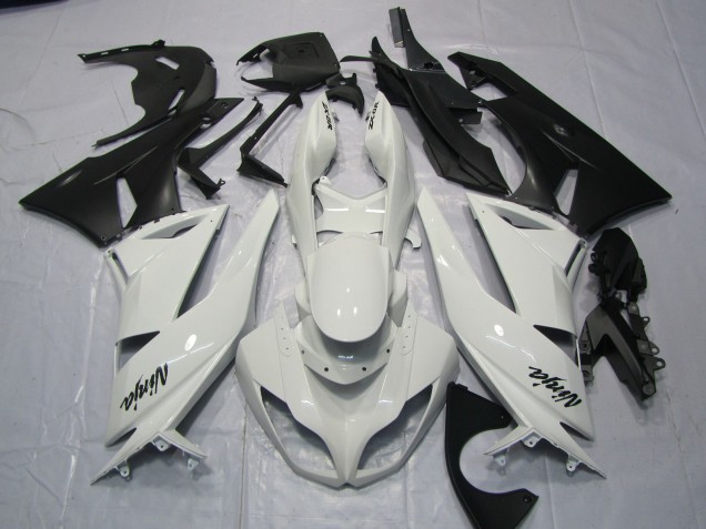 Blanc Brillant 2009-2012 Kawasaki ZX6R Carénage Moto Blanc Brillant 2009-2012 Kawasaki ZX6R Carénage Moto
