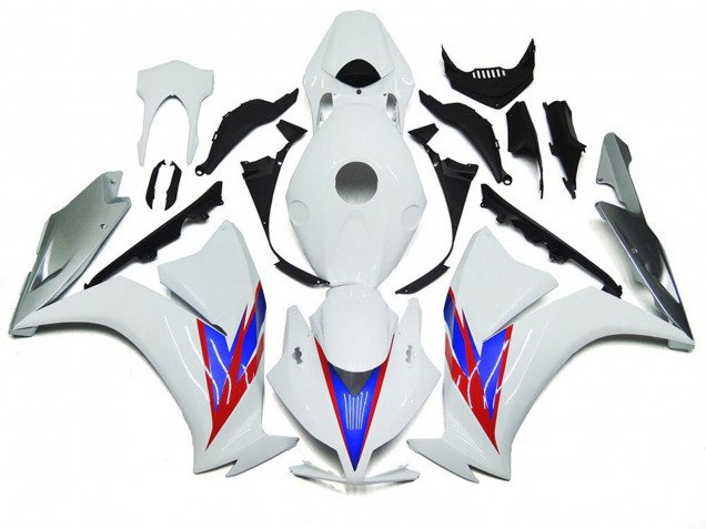 Blanc Brillant & Argent 2012-2016 Honda CBR1000RR Carénage Moto Blanc Brillant & Argent 2012-2016 Honda CBR1000RR Carénage Moto