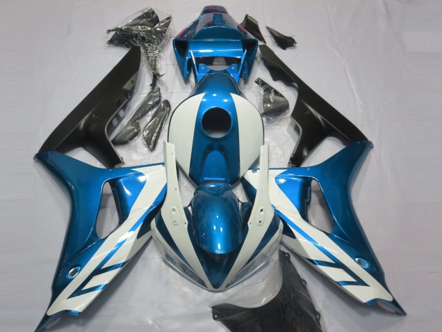 Blanc Brillant & Bleu 2006-2007 Honda CBR1000RR Carénage Moto Blanc Brillant & Bleu 2006-2007 Honda CBR1000RR Carénage Moto