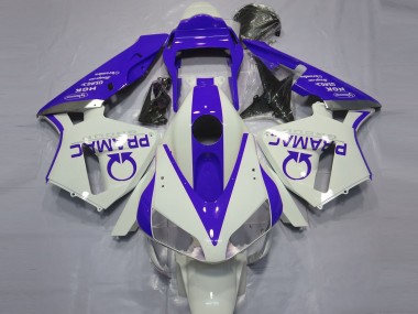 Blanc Brillant & Bleu Pramac 2003-2004 Honda CBR600RR Carénage Moto