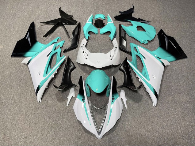 Blanc Brillant & Bleu Sarcelle 2013-2016 Triumph Daytona 675 Carénage Moto Blanc Brillant & Bleu Sarcelle 2013-2016 Triumph Daytona 675 Carénage Moto