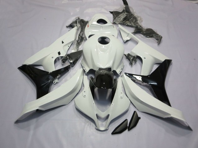 Blanc Brillant & Noir 2007-2008 Honda CBR600RR Carénage Moto Blanc Brillant & Noir 2007-2008 Honda CBR600RR Carénage Moto