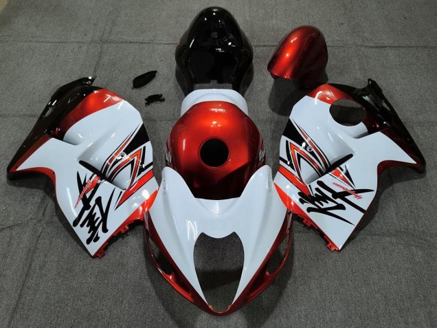 Blanc Brillant & Orange 1997-2007 Suzuki GSXR 1300 Carénage Moto