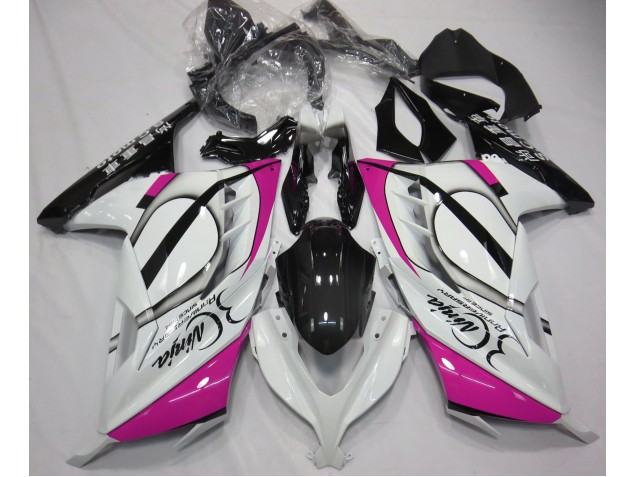 Blanc Brillant & Rose 2013-2018 Kawasaki Ninja 300 Carénage Moto Blanc Brillant & Rose 2013-2018 Kawasaki Ninja 300 Carénage Moto