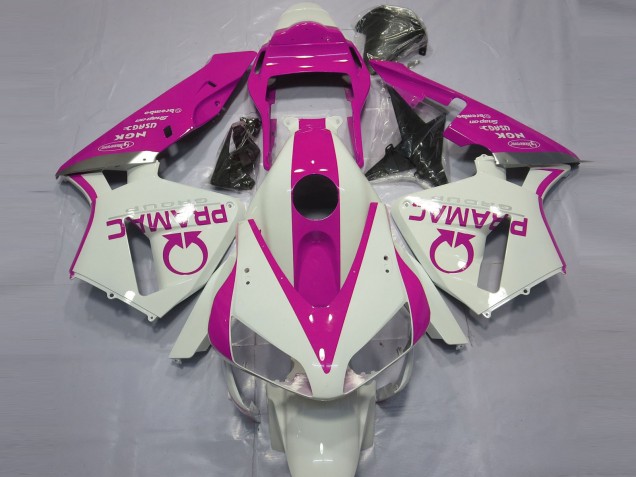 Blanc Brillant & Rose Pramac 2003-2004 Honda CBR600RR Carénage Moto Blanc Brillant & Rose Pramac 2003-2004 Honda CBR600RR Carénage Moto