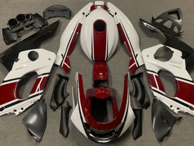 Blanc Brillant & Rouge Foncé 1998-2007 Yamaha YZF600 Carénage Moto