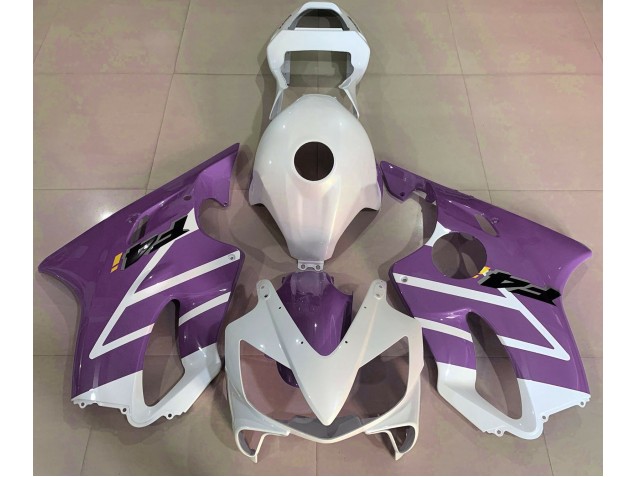 Blanc Brillant & Violet 2001-2003 Honda CBR600 F4i Carénage Moto Blanc Brillant & Violet 2001-2003 Honda CBR600 F4i Carénage Moto