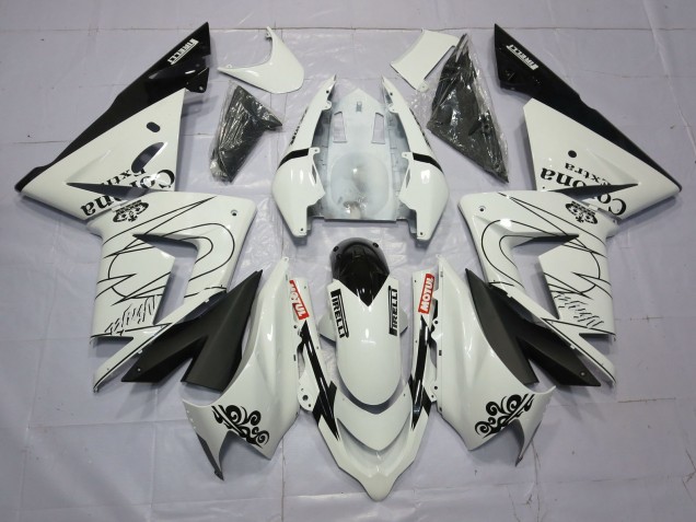 Blanc Corona 2004-2005 Kawasaki ZX10R Carénage Moto Blanc Corona 2004-2005 Kawasaki ZX10R Carénage Moto