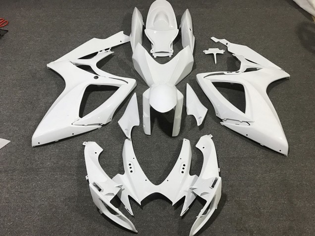 Blanc Mat 2006-2007 Suzuki GSXR 600-750 Carénage Moto Blanc Mat 2006-2007 Suzuki GSXR 600-750 Carénage Moto