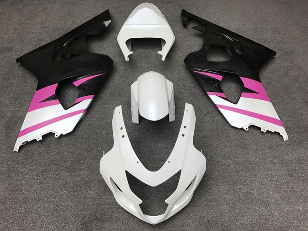 Blanc Mat & Rose 2004-2005 Suzuki GSXR 600-750 Carénage Moto Blanc Mat & Rose 2004-2005 Suzuki GSXR 600-750 Carénage Moto