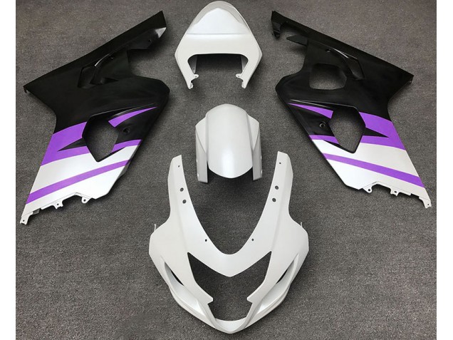 Blanc Mat & Violet 2004-2005 Suzuki GSXR 600-750 Carénage Moto Blanc Mat & Violet 2004-2005 Suzuki GSXR 600-750 Carénage Moto
