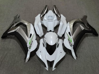 Blanc Nacré & Argent 2016-2019 Kawasaki ZX10R Carénage Moto
