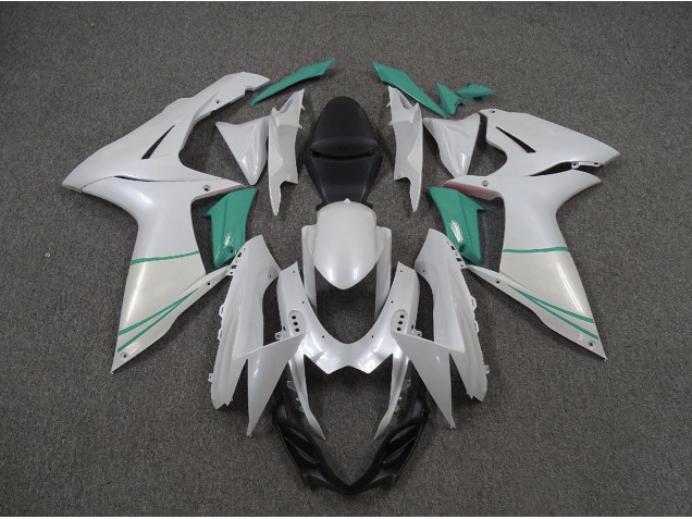 Blanc Nacré & Bleu T 2011-2024 Suzuki GSXR 600-750 Carénage Moto Blanc Nacré & Bleu T 2011-2024 Suzuki GSXR 600-750 Carénage Moto