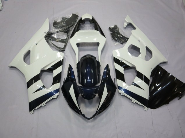 Blanc & Noir 2003-2004 Suzuki GSXR 1000 Carénage Moto Blanc & Noir 2003-2004 Suzuki GSXR 1000 Carénage Moto