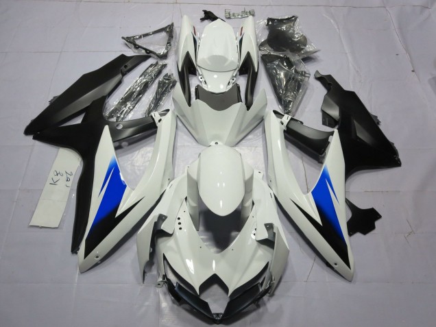 Blanc & Noir 2008-2010 Suzuki GSXR 600-750 Carénage Moto Blanc & Noir 2008-2010 Suzuki GSXR 600-750 Carénage Moto