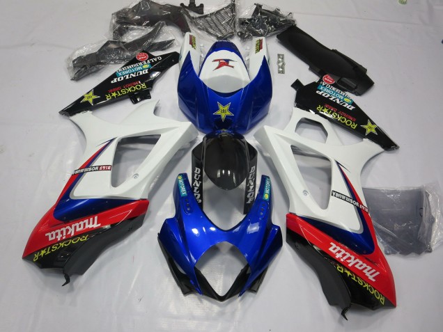 Blanc Rockstar 2007-2008 Suzuki GSXR 1000 Carénage Moto Blanc Rockstar 2007-2008 Suzuki GSXR 1000 Carénage Moto