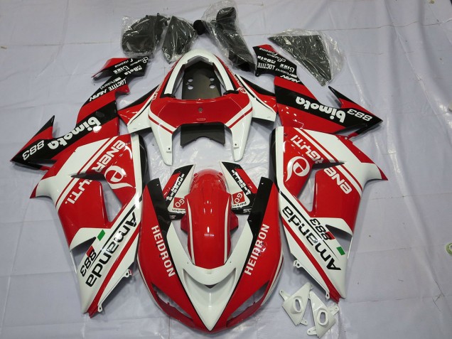 Blanc Rouge 2006-2007 Kawasaki ZX10R Carénage Moto Blanc Rouge 2006-2007 Kawasaki ZX10R Carénage Moto