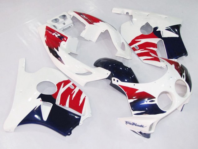 Blanc Rouge & Bleu 1990-1998 Honda CBR250RR Carénage Moto Blanc Rouge & Bleu 1990-1998 Honda CBR250RR Carénage Moto