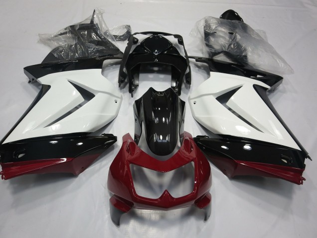 Blanc Rouge & Noir 2008-2012 Kawasaki Ninja 250 Carénage Moto Blanc Rouge & Noir 2008-2012 Kawasaki Ninja 250 Carénage Moto