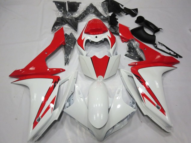 Blanc Rouge Personnalisé 2007-2008 Yamaha R1 Carénage Moto Blanc Rouge Personnalisé 2007-2008 Yamaha R1 Carénage Moto