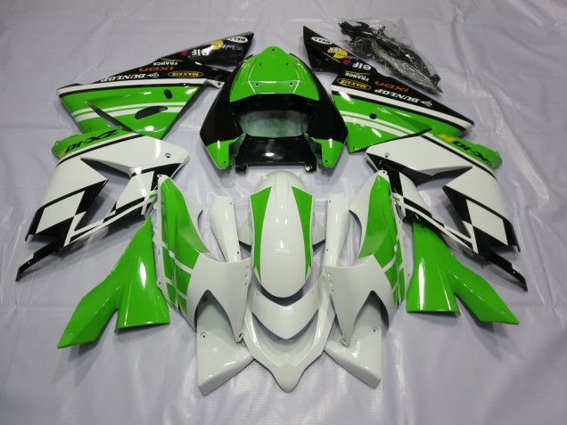 Blanc Vert 2004-2005 Kawasaki ZX10R Carénage Moto Blanc Vert 2004-2005 Kawasaki ZX10R Carénage Moto