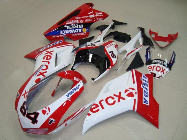 Blanc Xerox 2007-2014 Ducati 848 1098 1198 Carénage Moto Blanc Xerox 2007-2014 Ducati 848 1098 1198 Carénage Moto