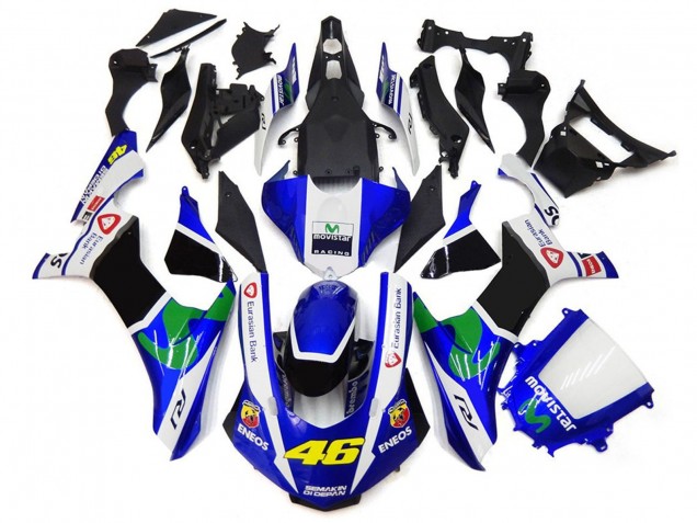 Bleu & Blanc 46 2015-2019 Yamaha R1 Carénage Moto Bleu & Blanc 46 2015-2019 Yamaha R1 Carénage Moto