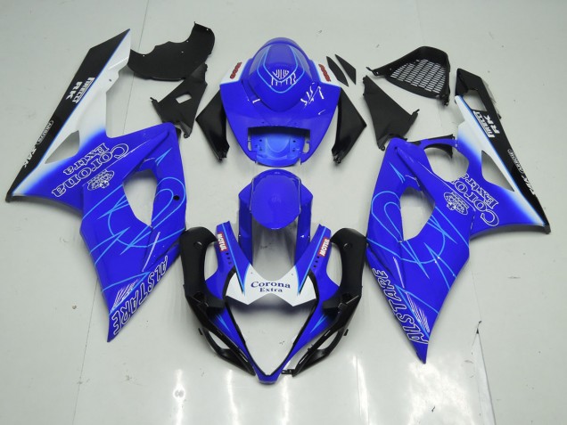 Bleu & Blanc Corona 2005-2006 Suzuki GSXR 1000 Carénage Moto Bleu & Blanc Corona 2005-2006 Suzuki GSXR 1000 Carénage Moto